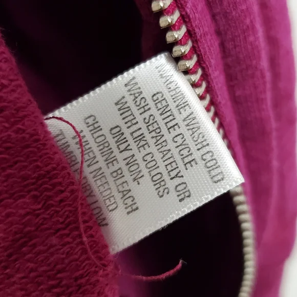 Studio Works Womens Zipfront 3/4 Sleeve Sweat Shirt Petite Large Orchid Purple - Picture 4 of 5